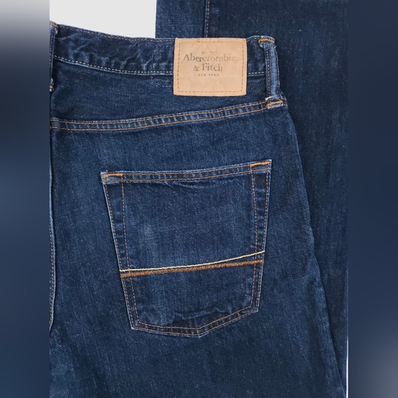 Abercrombie Dark Wash Classic Straight Blue Denim Jeans 33x26 - Picture 13 of 15